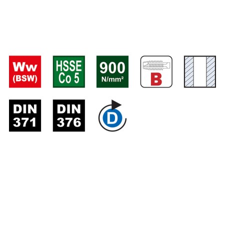 Tarozi de masina, universali, HSS-E, filet Whitworth BSW, ≈ DIN 371-376, VOLKEL