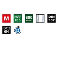 Tarozi de masina pentru piulite HSS-E, filet metric, gaurire strapunsa, HSSE Co5, DIN 357, VOLKEL