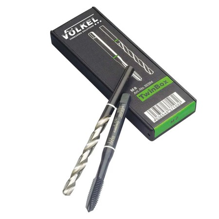 Set TwinBox, tarod HSS-E, banda verde + burghiu, DIN 371-376, VOLKEL