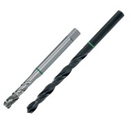 Seturi TwinBox, forma C 39° RSP tarod HSS-E, banda verde + burghiu, DIN 371-376, VOLKEL