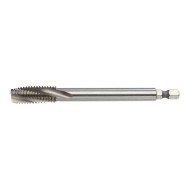 Tarod bit Hex Drive HSS-E, DIN 376, forma C/15° RSP, L 110 mm, Ø 9 mm, filet M12 x 1.75 mm, pentru gauri infundate, Volkel