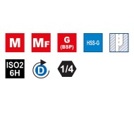 Tarozi bit "HexTap S" HSS-G, filet metric / metric fin / G - BSP, prindere HEX 1/4", Volkel