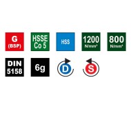 Filiere forma B, directie filetare stanga / dreapta, filet G BSP, ISO DIN 5158, DIN EN 24231, Volkel