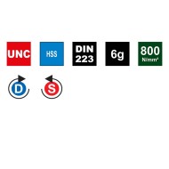 Filiere forma B, filet UNC, direstie filetare pe stanga / dreapta, DIN 223,  DIN EN 22568, Volkel