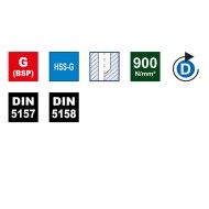 Trusa filetare cu tarozi de mana si filiere, HSS-G, filet G (BSP) dreapta, 30 piese gaurire strapunsa si infundata, Volkel