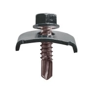 Cleme pentru fixarea panourilor pe stâlpi rotunzi, RAL 7016 (gri antracit) clema 25 x 20 mm, surub M6 6.3 x 25 mm, CGR Rocast