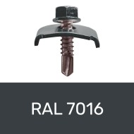 Cleme pentru fixarea panourilor pe stâlpi rotunzi, RAL 7016 (gri antracit) clema 25 x 20 mm, surub M6 6.3 x 25 mm, CGR Rocast