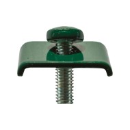 Cleme pentru fixarea panourilor de gard bordurate, zincate/RAL 6005 (verde muschi), clema 25 x 20 mm, surub M6 x 20 mm, Rocast