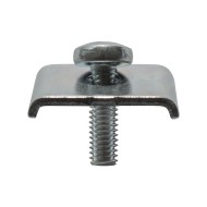 Cleme pentru fixarea panourilor de gard bordurate, zincate/RAL 6005 (verde muschi), clema 25 x 20 mm, surub M6 x 20 mm, Rocast