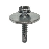 Set de prindere policarbonat pe structura metalica, zincat/RAL 8017, surub 4.8 x 25 mm, saiba Ø5.3 x 25 x 1.5 mm, Rocast