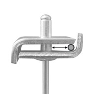 Set de inadire pentru panouri de gard bordurate, 2 cleme 20 x 20 x 2.5 mm, pop nit Ø4 x 12, RAL 7016, Rocast (100 buc/cutie)