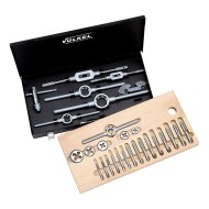 Trusa filetare cu tarozi de mana si filiere, HSS-G, filet Ww (BSW) dreapta, 35 piese, gaurire strapunsa si infundata, Volkel