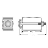 Șurub de gard pentru fixarea panourilor bordurate de gard pe stâlpi rectangulari, RAL 7016, clema 25 x 20 mm, Rocast