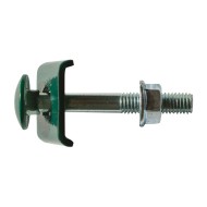 Șurub de gard pentru fixarea panourilor bordurate de gard pe stâlpi rectangulari, RAL 6005, clema 25 x 20 mm, Rocast