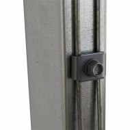 Clema de fixare ptr stalpi rectangulari, gri antracit, clema 25x20 mm, surub autoforant M6 6.3 x 25 mm, Rocast (100 buc/CUTIE)