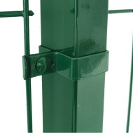 Brida zincata electrostatic / RAL 6005 (verde muschi) de fixare traseu pentru stalpi rectangulari de 60 x 40 mm, Rocast