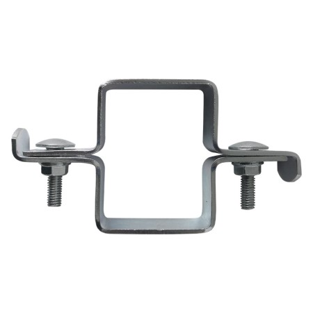 Brida zincata electrostatic / RAL 6005 (verde muschi) de fixare traseu pentru stalpi rectangulari de 60 x 40 mm, Rocast