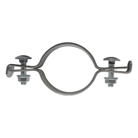 Brida zincata electrostatic / RAL 6005 de fixare traseu pe stalpi rotunzi de Ø 48.3 mm / l Ø 1/2 inch, banda 20 x 2 mm, Rocast