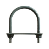 Brida de gard din otel rotund, pentru fixarea panourilor de gard pe stalpi rotunzi, RAL 7016 (gri antracit), Rocast