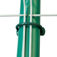 Bride zincate/RAL 6005 (verde muschi) din otel rotund de 5.3 mm, pentru fixarea panourilor de gard pe stalpi rotunzi, Rocast