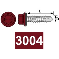 Surub autoforant cap hexagonal + saiba EPDM Ø 14mm, otel, zincat / vopsit, DIN 7504S, Rocast