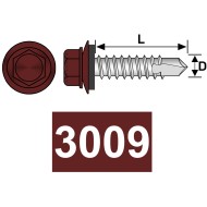 Surub autoforant cap hexagonal + saiba EPDM Ø 14mm, otel, zincat / vopsit, DIN 7504S, Rocast