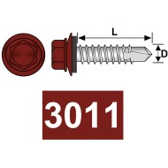 Surub autoforant cap hexagonal + saiba EPDM Ø 14mm, otel, zincat / vopsit, DIN 7504S, Rocast