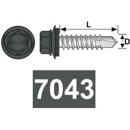 Surub autoforant cap hexagonal + saiba EPDM Ø 14mm, otel, zincat / vopsit, DIN 7504S, Rocast