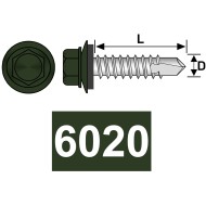 Surub autoforant cap hexagonal + saiba EPDM Ø 14mm, otel, zincat / vopsit, DIN 7504S, Rocast