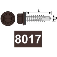 Surub autoforant cap hexagonal + saiba EPDM Ø 14mm, otel, zincat / vopsit, DIN 7504S, Rocast