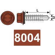 Surub autoforant cap hexagonal + saiba EPDM Ø 14mm, otel, zincat / vopsit, DIN 7504S, Rocast