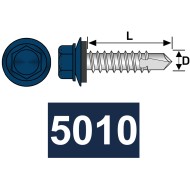 Surub autoforant cap hexagonal + saiba EPDM 16 mm rezistent la inghet si temperaturi ridicate (max 200°C), otel, zincat, Rocast