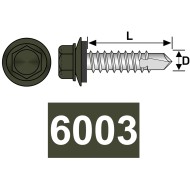 Surub autoforant cap hexagonal + saiba EPDM 16 mm rezistent la inghet si temperaturi ridicate (max 200°C), otel, zincat, Rocast