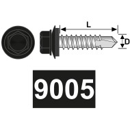 Surub autoforant cap hexagonal + saiba EPDM 16 mm rezistent la inghet si temperaturi ridicate (max 200°C), otel, zincat, Rocast