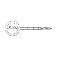 Holz-surub "ochi sudat" Ø 51 mm, otel zincat, pentru ancorarea schelelor, Rocast