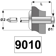 Pop-nit cap lat, Aluminiu - Otel, vopsit, Bralo