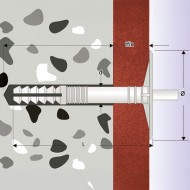 Diblu cu nit pentru izolatie, Ø corp 10 mm Ø cap 55 mm, Index