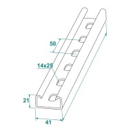Sina de montaj perforata, inox A2, lungime 2000 mm, Index