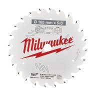 Disc pentru debitare in lemn, Ø ext. 165 mm, Ø int. 16 mm, grosime 1.6 mm, 24 dinti, pentru OSB, PAL, Milwaukee