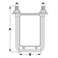 Brida zincata/RAL 6005 (Verde muschi) din otel rotund pentru fixarea panourilor de gard pe stalpi rectangulari, Rocast