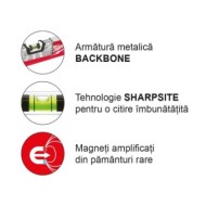 Nivela REDSTICK Backbone, lungime 180 cm, maner cu 2 orificii, cu magnet, Milwaukee