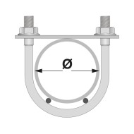 Brida din otel rotund, Ø stalp 42.4 mm (1 1/4 inch), finisaj antracit, RAL 7016, 25 buc/cutie, Rocast