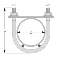 Brida din otel rotund, Ø stalp 48.3 mm (1 1/4 inch), finisaj zincat, 5 buc/cutie, Rocast