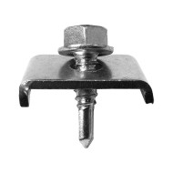 Clema 25 x 20 mm cu surub autoforant M6 6.3 x 25 mm, finisaj zincat, 100 buc/cutie, Rocast