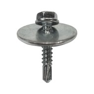 Set cu doua suruburi zincate 4.8 x 25 mm, saiba Ø 5.3 x 25 x 1.5 mm, finisaj zincat, 100 buc/cutie, Rocast