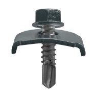 Clema 25 x 20 mm cu surub M6 6.3 x 25 mm, pentru panouri gard, finisaj antracit, RAL 7016, 100 buc/cutie, Rocast