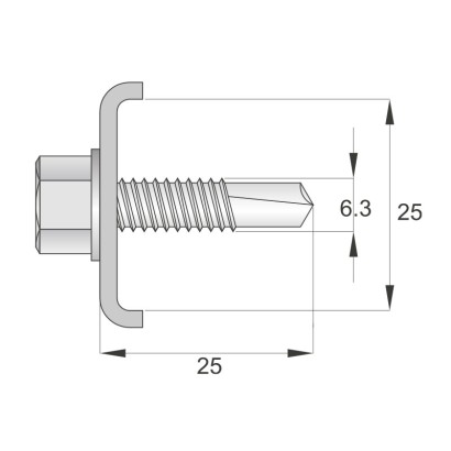 Clema 25 x 20 mm cu surub...
