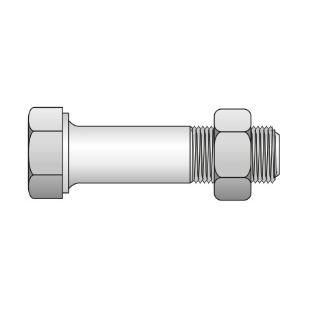 Surub, M8 x 50, cu cap hexagonal partial filetat + piulita, otel gr. 4.6 zincat, DIN 601, 10 buc./cutie