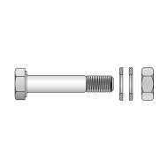 Set surub, M20 x 85, compus din piulita + 2 saibe, EN 14399, otel zincat la cald, 1 buc./cutie