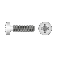 Surub, M8 x 50, cu cap bombat si locas cruciform, inox A2, DIN 7985, 20 buc./cutie